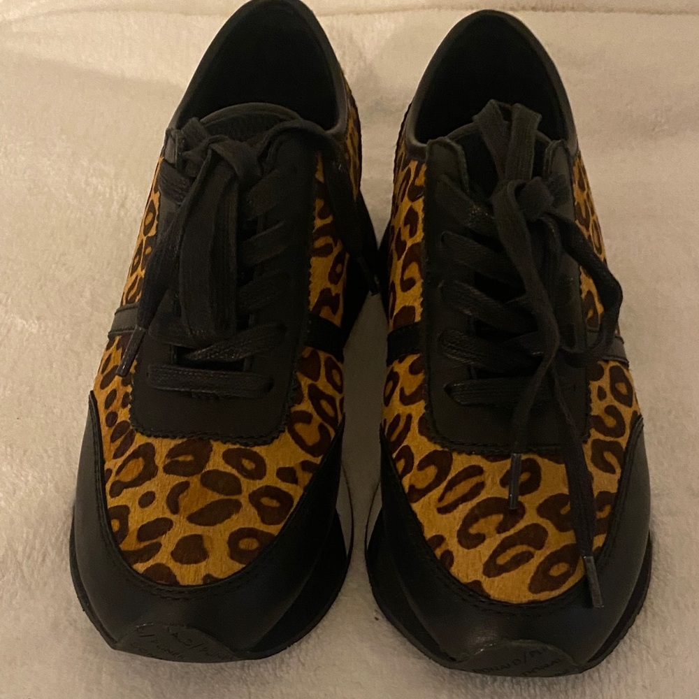 Donald J. Pliner Leopard Print Sandals - Black and Brown